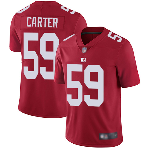 Men New York Giants #59 Lorenzo Carter Red Limited Red Inverted Legend Football NFL Jersey